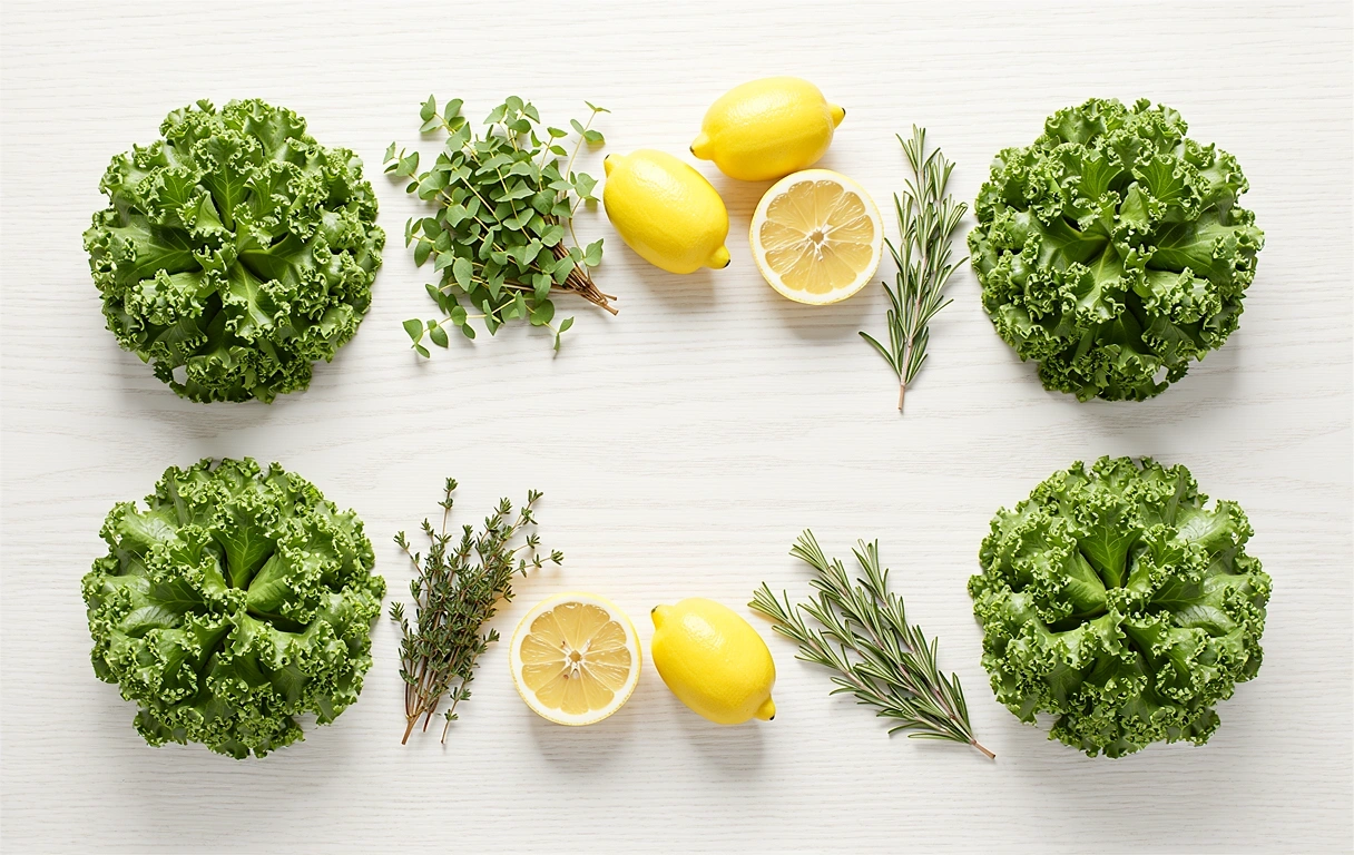 Frische Zutaten auf einer hellen Arbeitsplatte